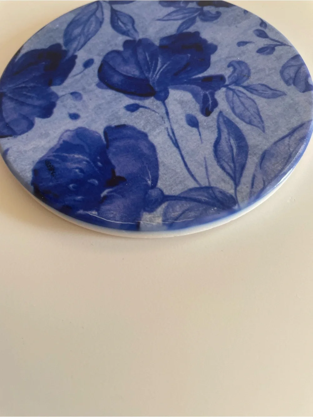 Blue Floral Round Coasters - Picture 4 of 7